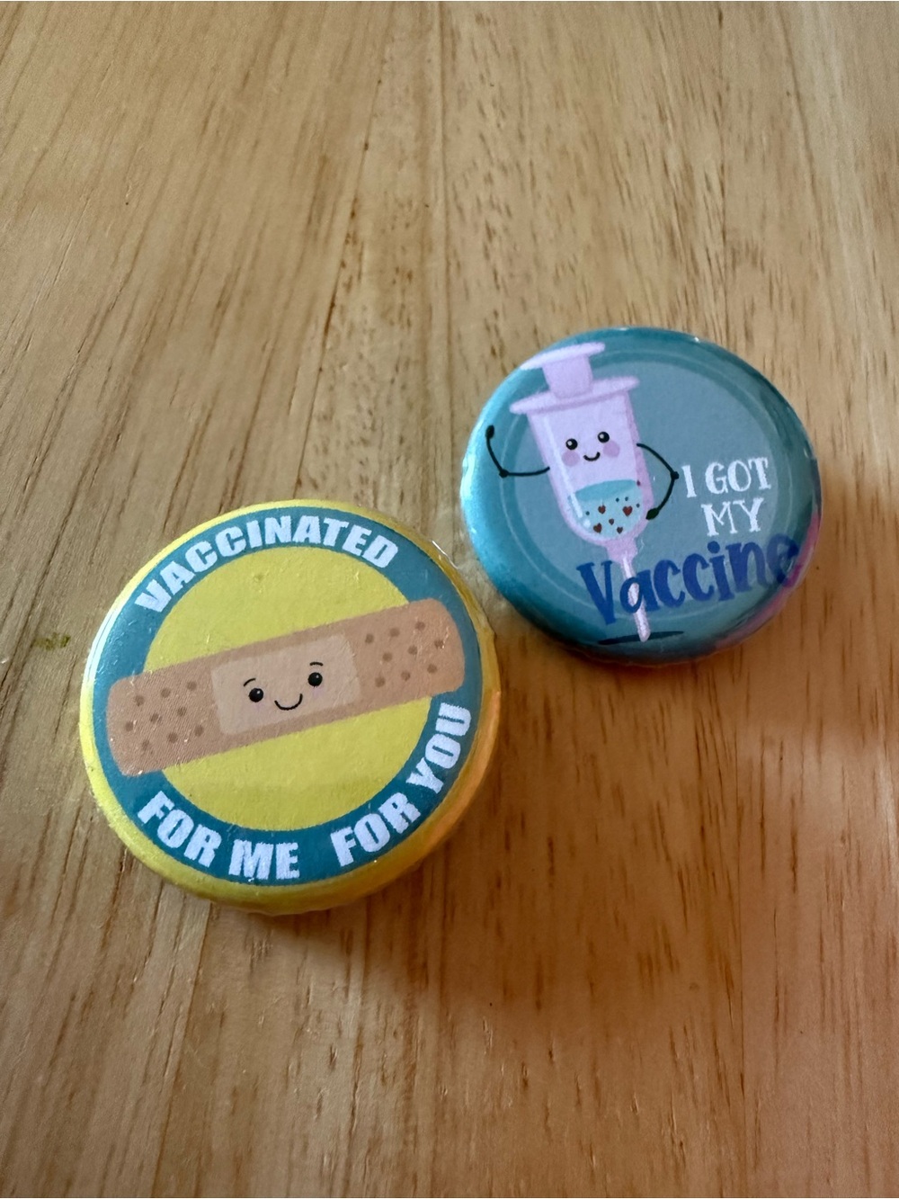 Vaccine Pins Buttons from 2019 set of 2